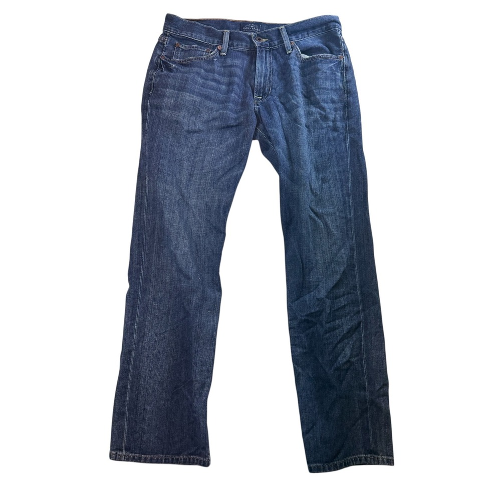Lucky Brand 221 Original Straight Short Jeans Men Size 32 Distressed lightweight